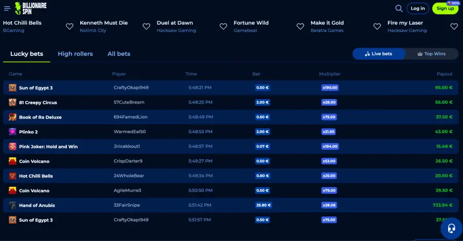 Billionairespin - Το απόλυτο online casino στην Ελλάδα